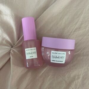 Glow Recipe Plum samples: Plum Plump cream and Hyaluronic Serum